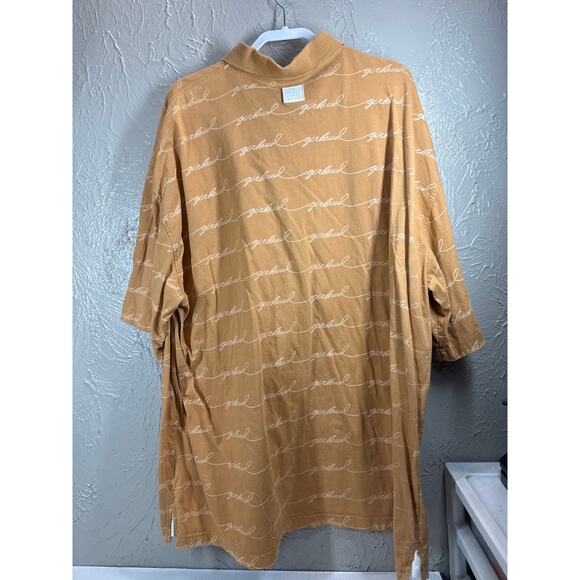 Marithe Francois Girbaud Polo Shirt Mens Spellout Signature Gold Vintage Size 3X - Picture 2 of 5